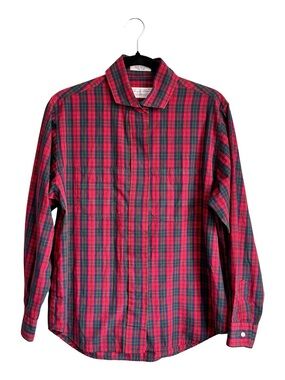 Vintage Northern Isles Women’s Red‎ Tartan Plaid Button Up Shirt Size 10 EUC